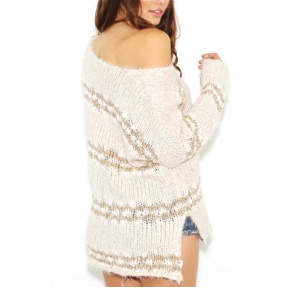FREE PEOPLE Wool Linus Eyelash Sweater Earthtone Boho Soft Academia Slouchy Knit